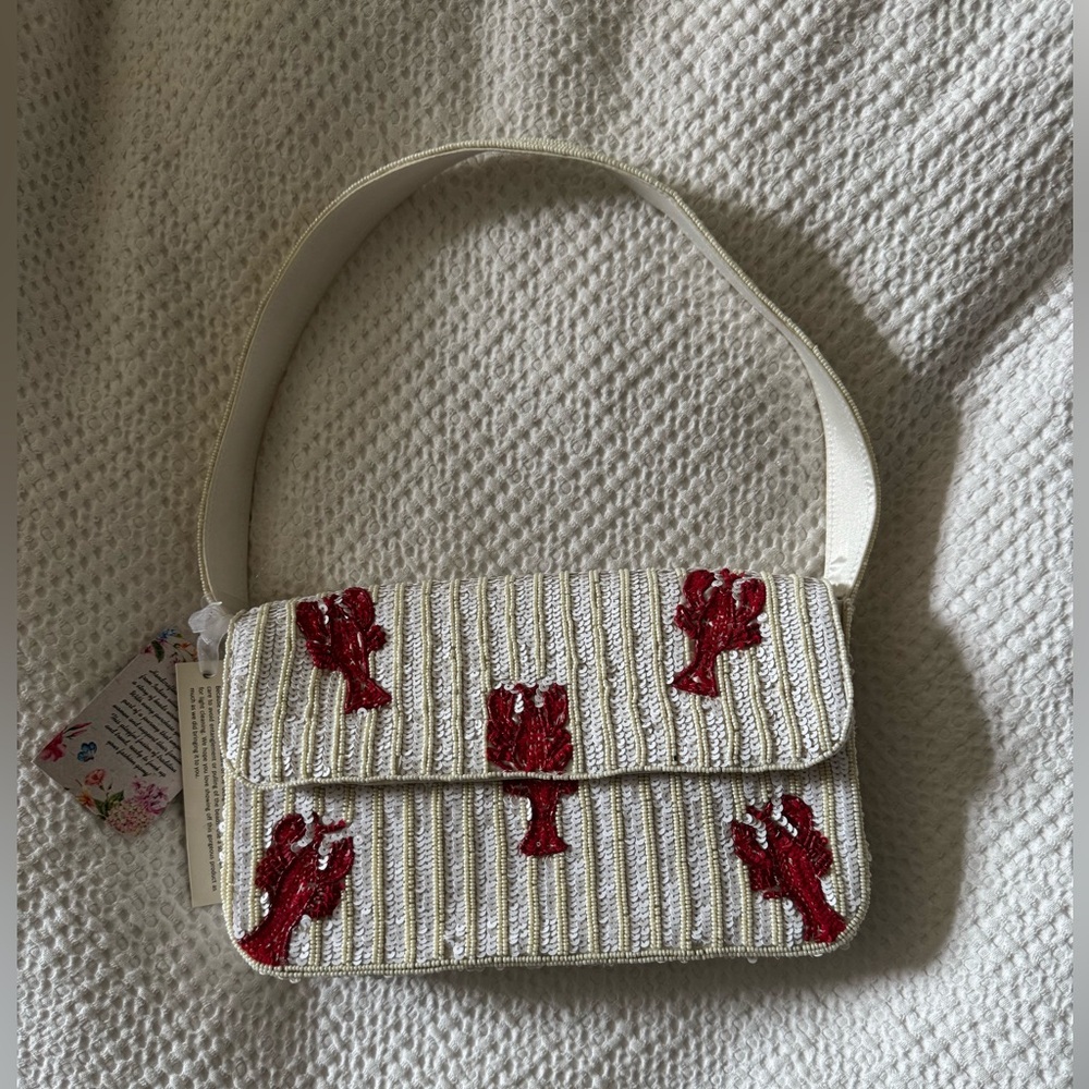 Viral Beaded Sequin Lobster Shoulder Bag 🦞